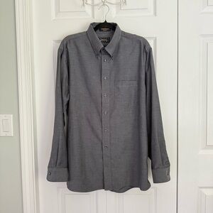 The Arrow Company Men's Gray‎ Button Down Shirt Wrinkle Free Oxford size 17